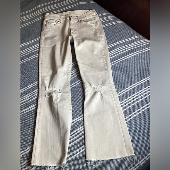 Mother Inside Crop Fray Blow by Blow khaki jeans - Picture 5 of 7